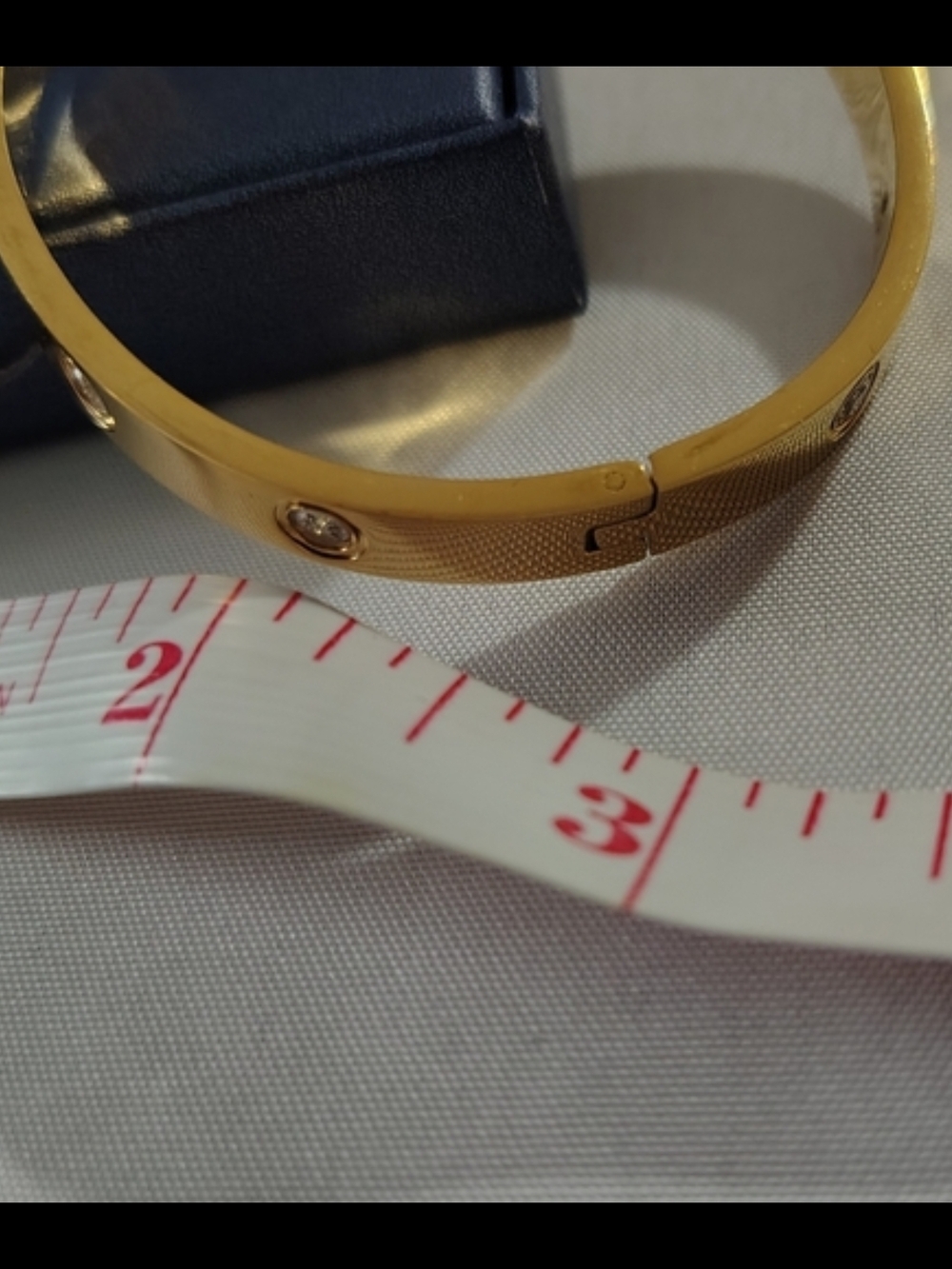 Gold-Tone Crystal Accent Bangle Bracelet - Picture 2 of 2